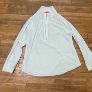 Lily Pulitzer white velour half zip!